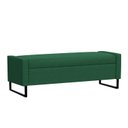 Ver imagem 1 de Recamier Bau Londres Base de Metal 1,20m Veludo Verde - Clique Decorações