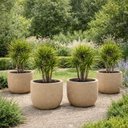 Ver imagem 5 de Kit 2 Vasos para Plantas Tramontina Laos 38cm em Polietileno Granito Areia Folhagem Decorativo