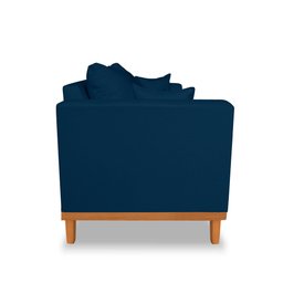 Sofá Viena 3 Lugares Para Sala de Estar Linho Azul - Madeira Prima Deccor - 4