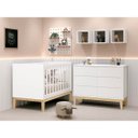 Ver imagem 2 de Cômoda Retrô Square 6 Gavetas e Pés em Madeira Natural – Branco Fosco