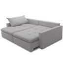 Ver imagem 7 de Sofá Cama Retrátil Reclinável para Sala de Estar 208cm Lari F04 Veludo Cinza - Lyam Decor