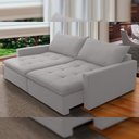 Ver imagem 2 de Sofá Cama Retrátil Reclinável para Sala de Estar 208cm Lari F04 Veludo Cinza - Lyam Decor