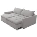 Ver imagem 6 de Sofá Cama Retrátil Reclinável para Sala de Estar 208cm Lari F04 Veludo Cinza - Lyam Decor