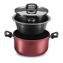 Ver imagem 1 de Forma De Pudim Banho Maria Tampa de vidro Mta Cereja 3 Em 1