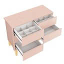 Ver imagem 2 de Cômoda Retrô Square com 6 Gavetas e Pés em Madeira Natural – Rosa