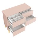 Ver imagem 3 de Cômoda Retrô Theo 6 Gavetas com Kit Pé em Madeira Natural - Rosa