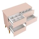 Ver imagem 3 de Cômoda Retrô Theo 6 Gavetas com Kit Pé Madeira – Rosa