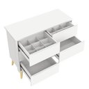 Ver imagem 3 de Cômoda Retrô Theo 6 Gavetas com Kit Pé em Madeira Natural - Branco
