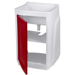 Gabinete Plástico com Tanque 15L 1 Porta Gtq0 Branco/Bordô Astra - 2