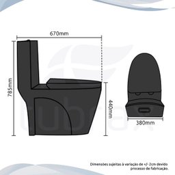 Vaso Sanitário Monobloco Cerâmica Modelo Unio Tubrax - 7