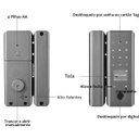 Ver imagem 3 de Fechadura Digital Eletronica Porta Inteligente App Celular Biometria Senha Cartao Rf Segurança Casa
