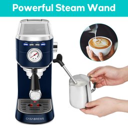 Casabrews Máquina de Espresso 20 Bar com Vaporizador de Leite (azul Safira) - 3