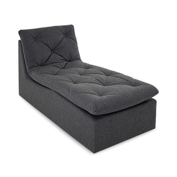 Sofá Chaise-Longue Herval Flora, Linho Preto