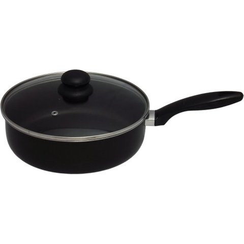 Frigideira Teflon Alta Nº 24 com Tampa de Vidro 2,6 Litros