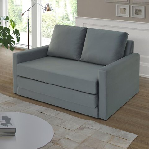 Sofá Simi 2 em 1 Sofá Cama Cinza Estofama