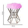 Kit 06 Puff Banqueta Louis Aramado Hexágono Bronze Pelúcia Pink - 2