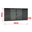 Ver imagem 4 de Veneziana Alumínio Elite 6 Folhas Moveis 120 x 240 V.Liso Preto Brimak