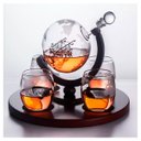 Ver imagem 2 de Decanter Whisky Garrafa Decantador Vinho Vodka Navegação Volta ao Mundo com Quatro Copos