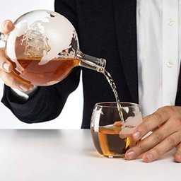 Decanter Whisky Garrafa Decantador Vinho Vodka Navegação Volta ao Mundo com Quatro Copos - 3