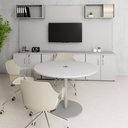 Ver imagem 3 de Mesa de Reunião Redonda 110cm com Plug Tomada F5 Office Cor:cinza