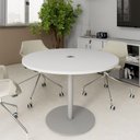 Ver imagem 1 de Mesa de Reunião Redonda 110cm com Plug Tomada F5 Office Cor:cinza