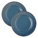 Ver imagem 1 de Jogo 2 Prato Raso de Jantar Ceramica Azul Linear Rústico 27cm Lyor