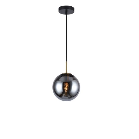 Pendente Glass Globo Esfera Fumê 20cm 1e27 Embu Led