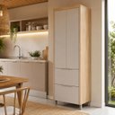 Ver imagem 5 de Paneleiro Torre Quente 2 Portas 2 Gavetas 70cm Marquesa Nature / Cinza Nesher