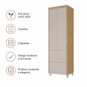 Ver imagem 3 de Paneleiro Torre Quente 2 Portas 2 Gavetas 70cm Marquesa Nature / Cinza Nesher
