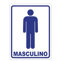 Placa Sinalização Banheiro Masculino Sanitário 20x15cm TaColado 03 Unidades - 1