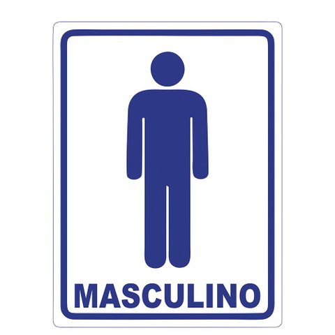 Placa Sinalização Banheiro Masculino Sanitário 20x15cm TaColado 03 Unidades