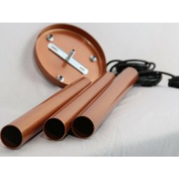 1 X Pendente Cilindro Tubo Triplo 50cm - Cobre - 3