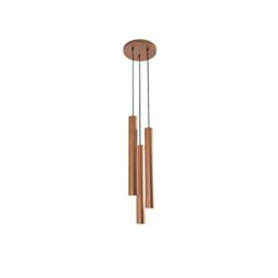 1 X Pendente Cilindro Tubo Triplo 50cm - Cobre - 2