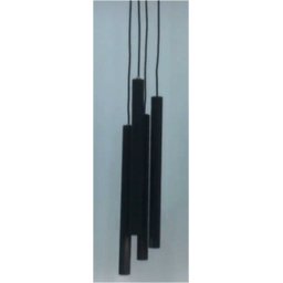 1 X Pendente Cilindro Tubo Quádruplo 35cm - Preto Fosco - 2