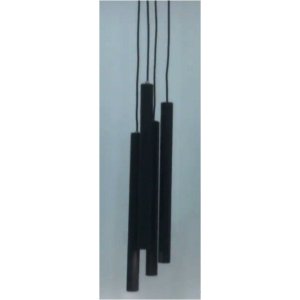 1 X Pendente Cilindro Tubo Quádruplo 50cm - Preto Fosco