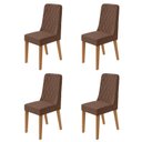 Ver imagem 1 de Kit 4 Cadeiras de Jantar Estofadas Luar Marrom Amêndoa/Morano Avelâ