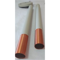 1 X Pendente Tubo Cilindro Duplo 49cm - Nude com Cobre - 3