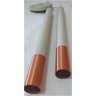 1 X Pendente Tubo Cilindro Duplo 49cm - Nude com Cobre - 3