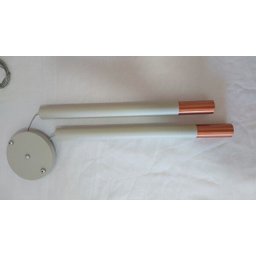 1 X Pendente Tubo Cilindro Duplo 49cm - Nude com Cobre - 2