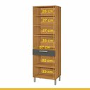 Ver imagem 4 de Paneleiro Torre Quente para Cozinha MDF com Portas de Vidro Burguesa Freijó/Cinza - Nesher