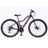 Bicicleta Aro 29 Ksw Mwza Alumínio 21v Feminina Freio a Disco Garfo Suspensão Preto/Pink/Azul Tam.17 - 1