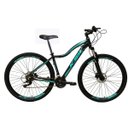 Ver imagem 1 de Bicicleta Aro 29 Ksw Mwza Alumínio 21v Feminina Freio a Disco Garfo Suspensão - Preto/Azul - Tam.15