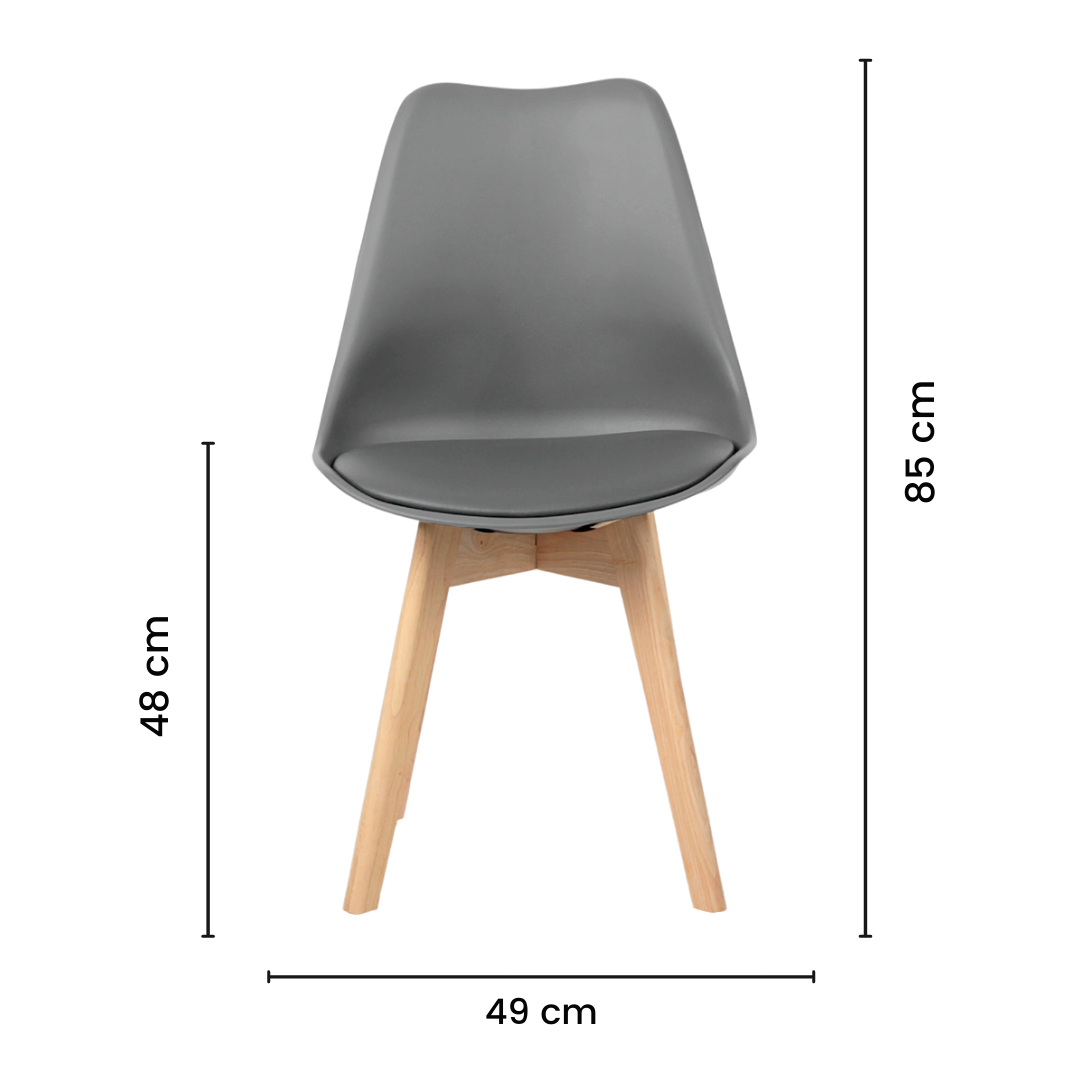 Conjunto Leda Eames Mesa Preta 120x80cm e 4 Cadeiras Cinza - 7