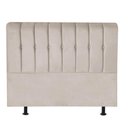 Ver imagem 3 de Cabeceira Estofada Kiara 195cm King Size Box Quarto Corino Bege - Gat Magazine