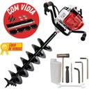 Ver imagem 1 de Perfurador de Solo á Gasolina Kawashima ED2 52BD 2T 52cc Forte e Econômico + Broca de 80x20cm