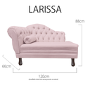 Ver imagem 5 de Recamier Sofá Direito Larissa 120cm Sala Corano Rosa Bebe - Incasa Decor