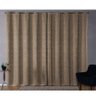 Cortina Sala Jacquard 2.80m X 1.70m Semi Blackout Requinte Varão Simples:Castor - 1