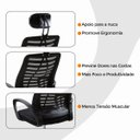 Ver imagem 7 de Kit 4 Cadeiras Escritório Diretor Tela Mesh Encosto de Cabeça + E-book