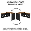 Ver imagem 6 de Mesa Escrivaninha em L Golden e Estante Livreiro 2 Portas Lit A06 Freijó/preto - Mpozenato