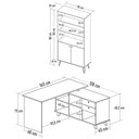 Ver imagem 4 de Mesa Escrivaninha em L Golden e Estante Livreiro 2 Portas Lit A06 Freijó/preto - Mpozenato